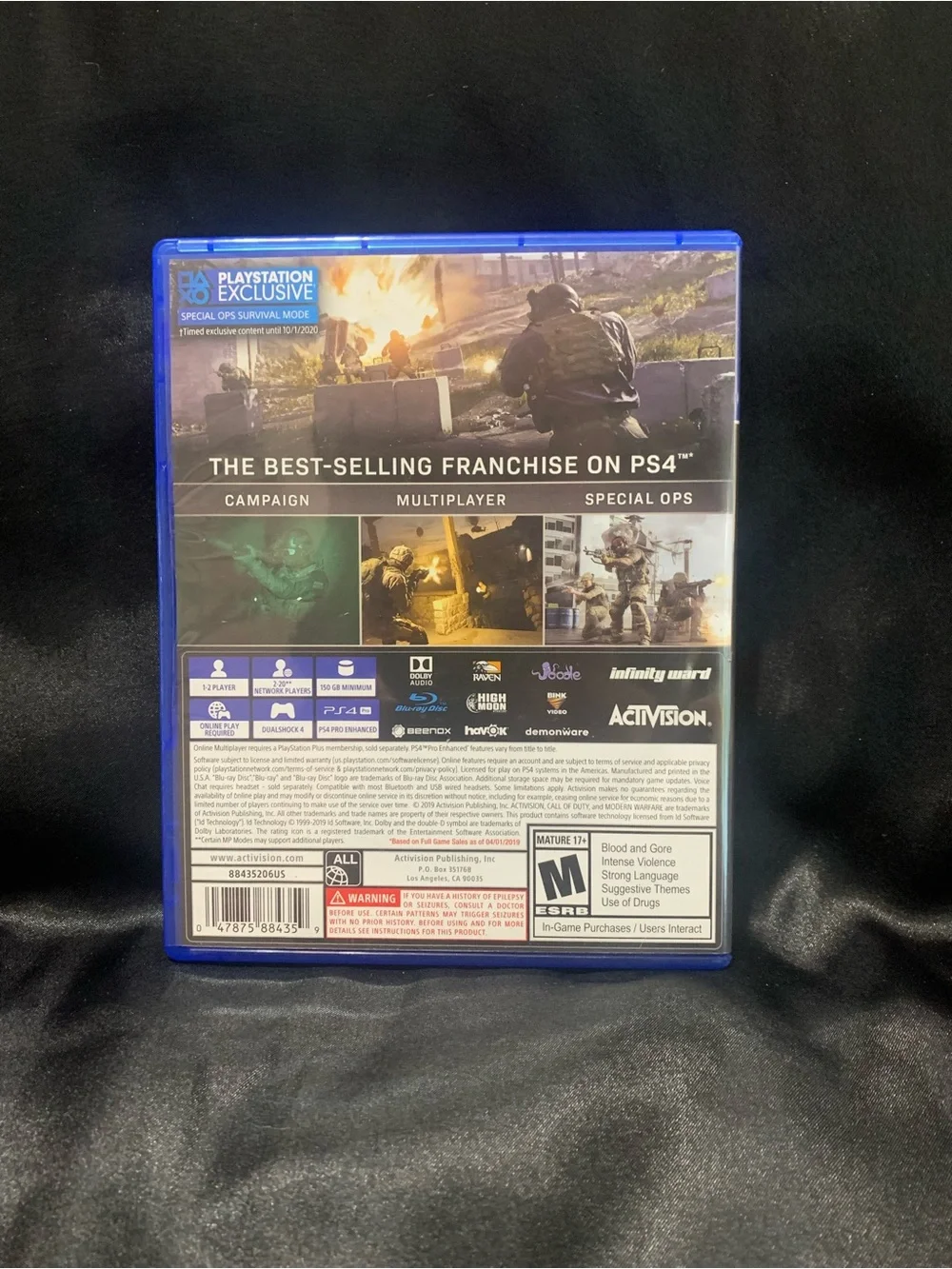 CALL OF DUTY Modern Warfare PS4 Video Game Rated M EUC